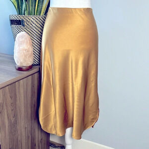 Banana Republic Gold Midi Skirt